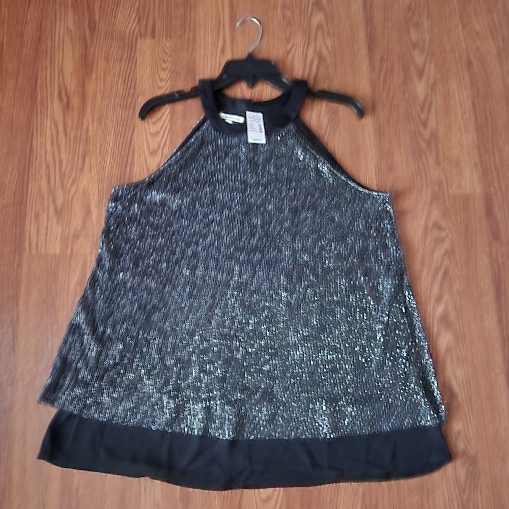 Maurices Shimmering Black and Silver Camisole